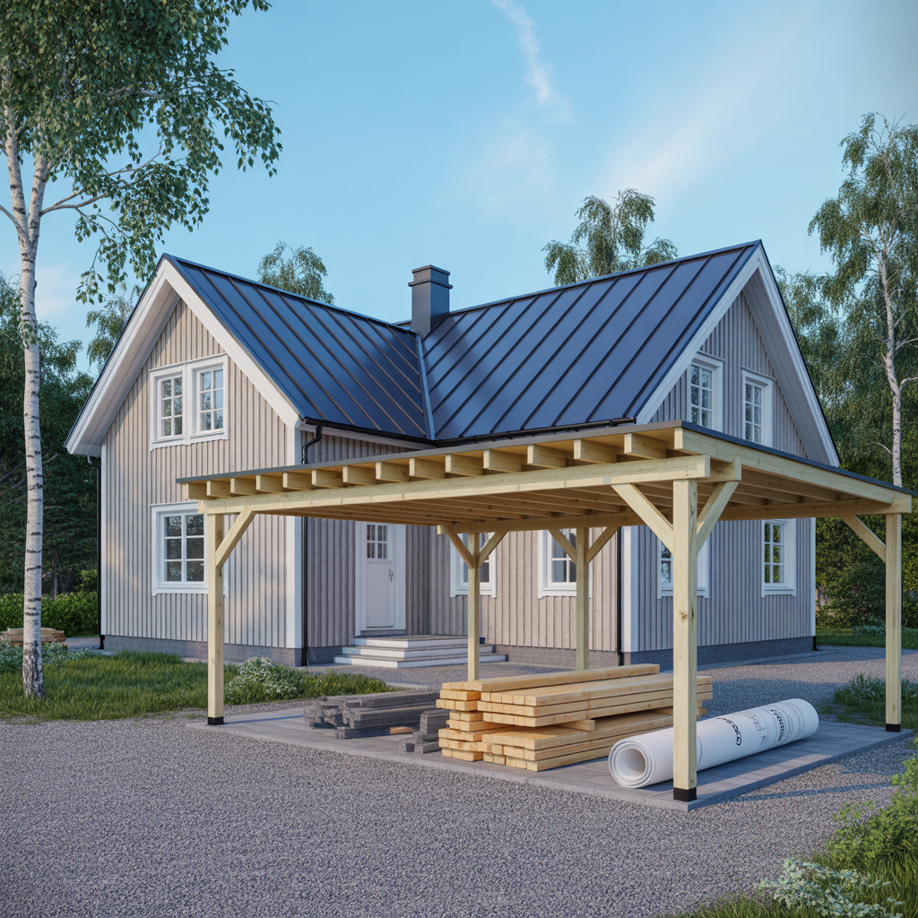 carport intill hus bygglov konstruktion och kostnad